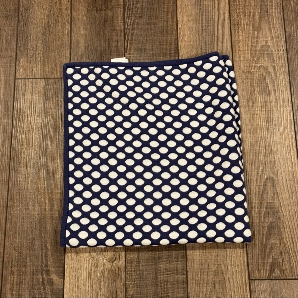 Pottery Barn Bubble Modern Baby Stroller Blanket Blue White Cotton 30x40
